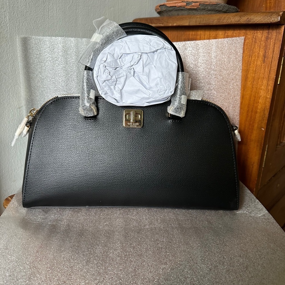 Kate Spade Phoebe Satchel Elegant Black Handbag Bag - Picture 2 of 8